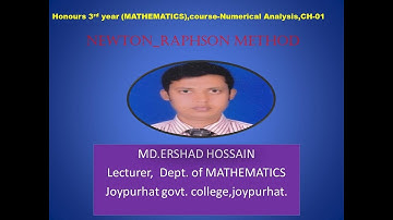 Honours 3rd year(MATHEMATICS),Course- Numerical Analysis,Ch-1,NEWTON _RAPHSON METHOD