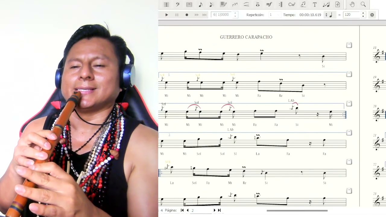 CARAPACHOS PART 2 digitación - partitura  aporte directo desde el compositor de la melodía SHAHUINTO