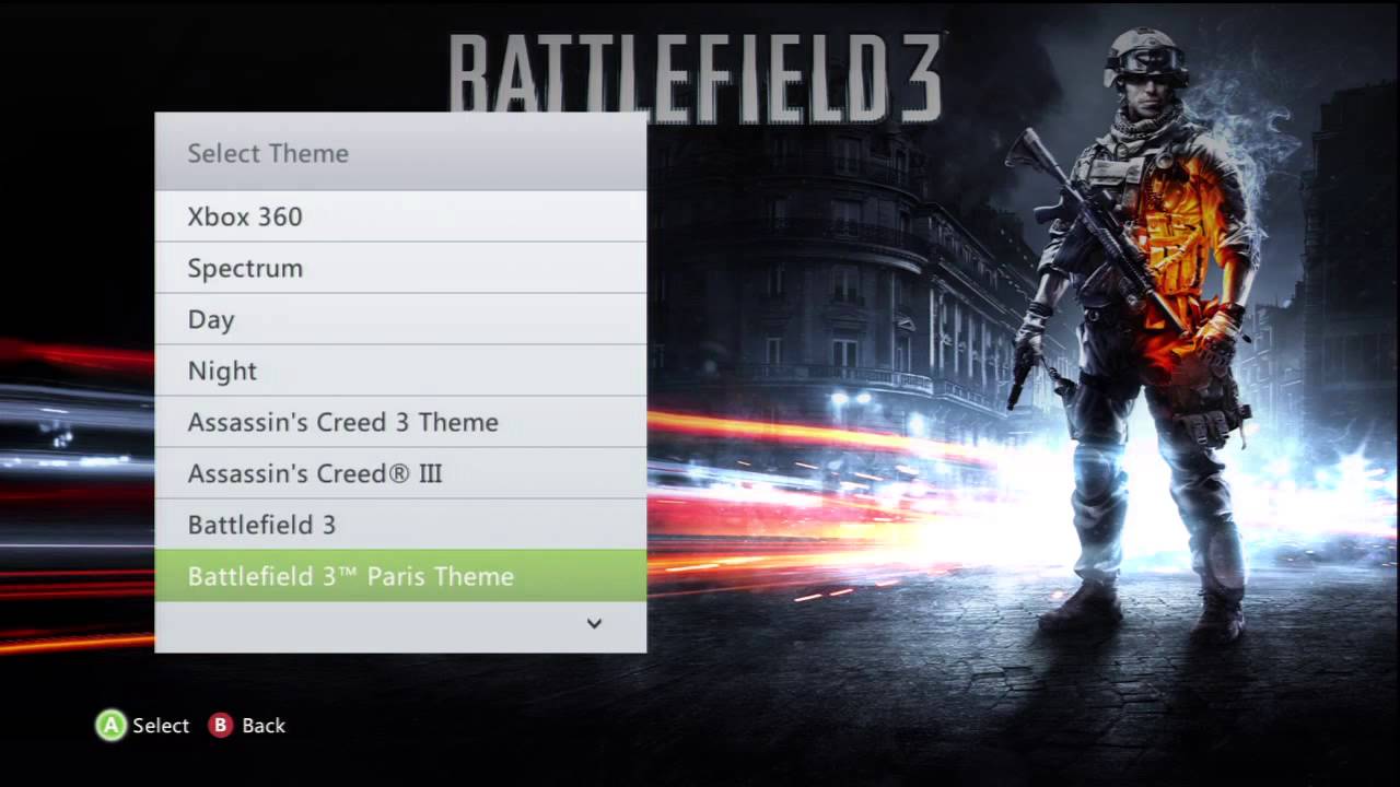 Battlefield 3 Theme Xbox 360