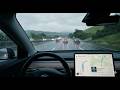 Tesla FSD 14.3 4k Soundscape — I-680 South, Walnut Creek to San Jose · Cloudy Rainy Afternoon Drive