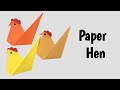 How to make origami paper hen for kids  easy paper hen for kids  paper crafts