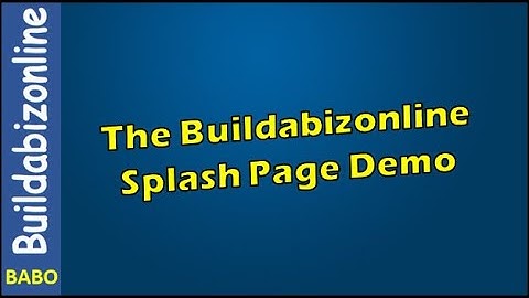 The Buildabizonline Splash Page Demo