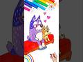 How to Draw Bluey | Bluey Nana and Bingo Drawing Easy 🌈🐶 #bluey #shorts #drawing #love #viral