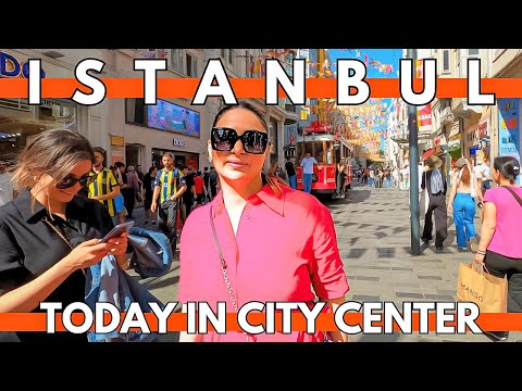 TODAY ISTANBUL TURKEY 2023 CITY CENTER WALKING TOUR-ISTIKLAL STREET,TAKSIM SQUARE-4K UHD 60FPS