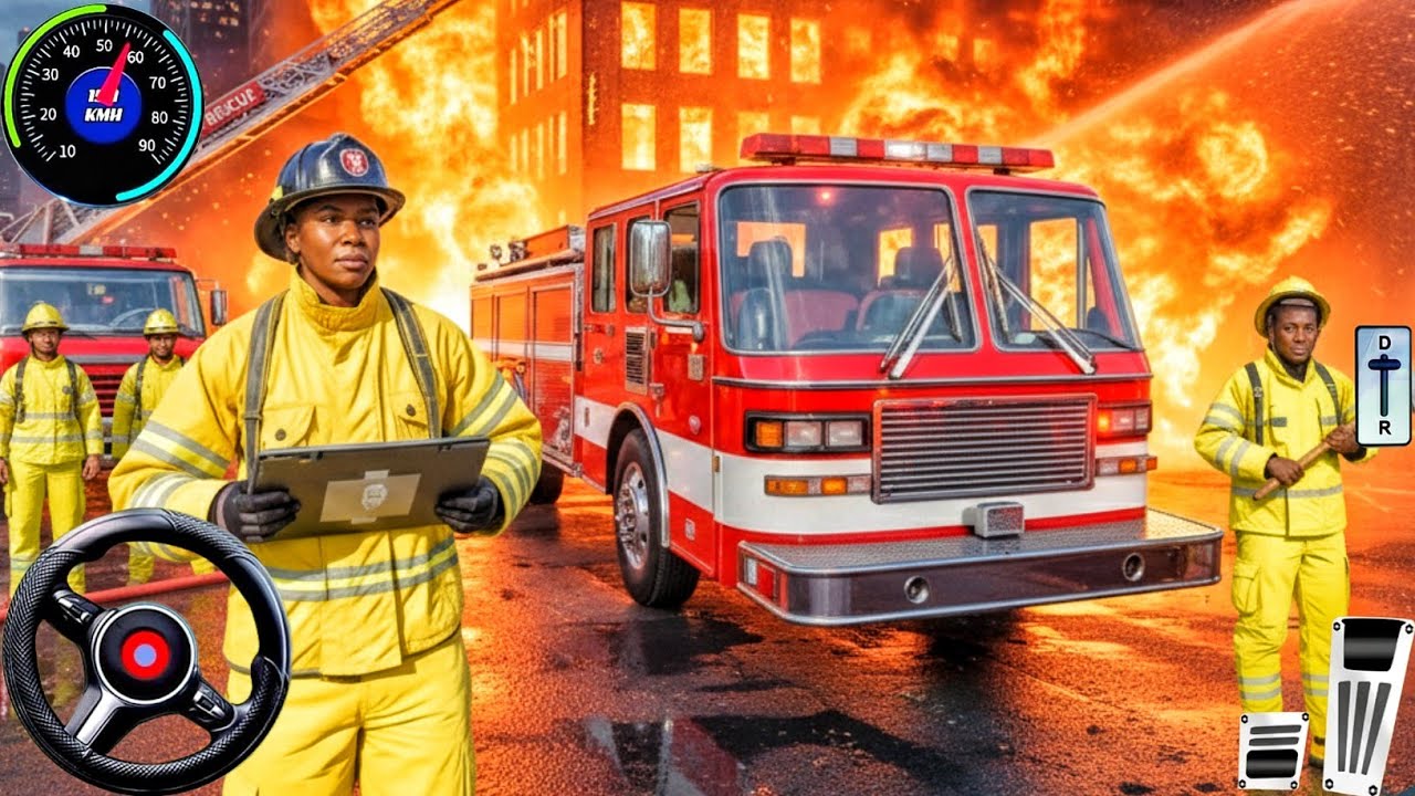 Экстремальный симулятор пожарной машины 2026 - Игра про спасение пожарных 911 - Геймплей на Android