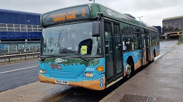Metrobus (Crawley) Scania N94 Omnicity YN55 PWK (6553) on 3 to Gatwick South