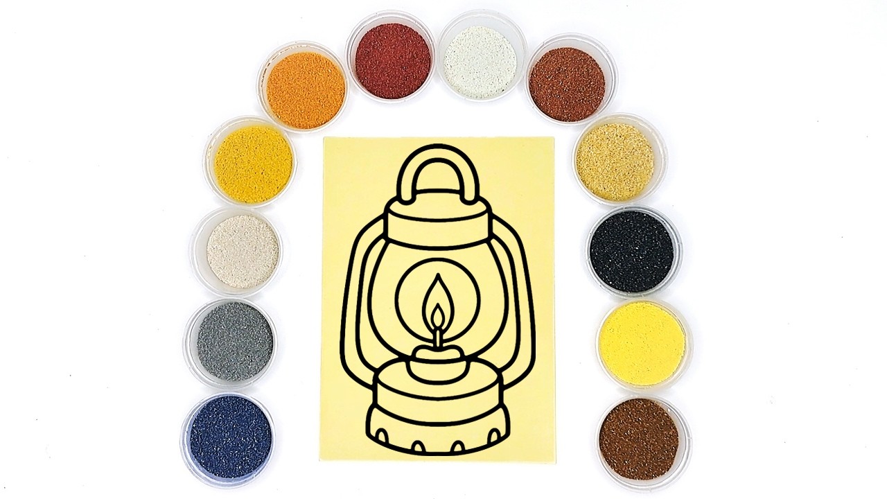 Simple and Relaxing Sand Coloring – Lantern Coloring for Relaxation