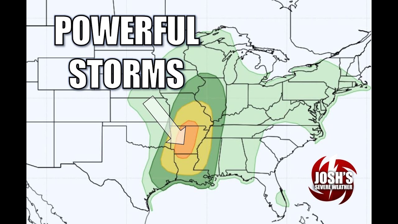 Powerful Storms to Accompany a Strong Front This Weekend - YouTube