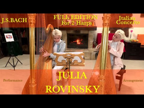 Julia Rovinsky Plays Bach on 2 Harps | Italian Concerto in 3 movements #harp #bach