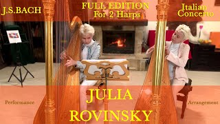 Julia Rovinsky Plays Bach on 2 Harps | Italian Concerto in 3 movements #harp #bach