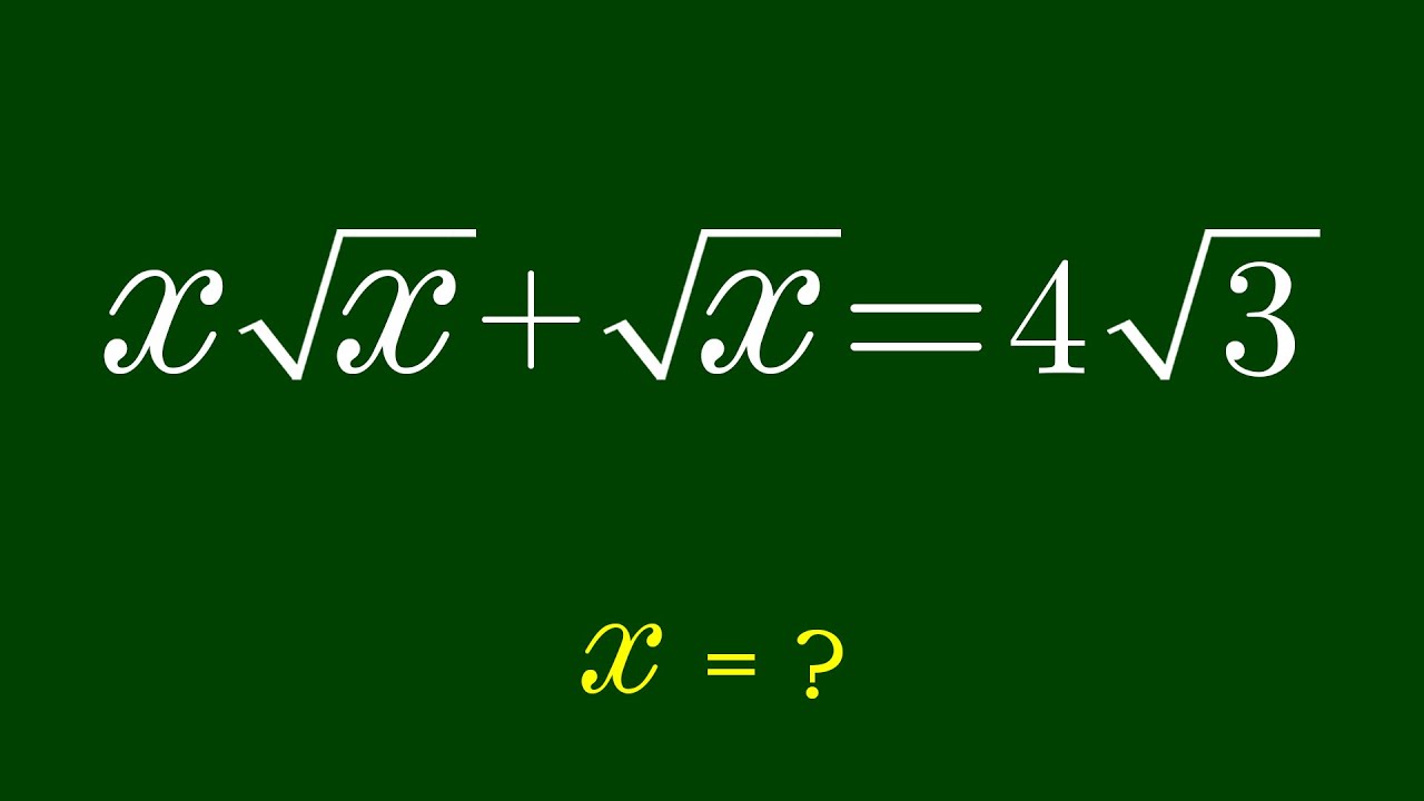 A Nice Algebra Problem | Math Olympiad | Find the value of x=? - YouTube