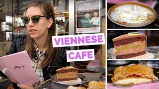 Viennese Café - Eating Austrian Cake and Coffee for Breakfast in Vienna, Austria