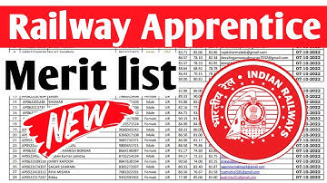 Railway Apprentice New Merit list जारी, ITI Pass Apprentice Merit list 2022, Document Verification
