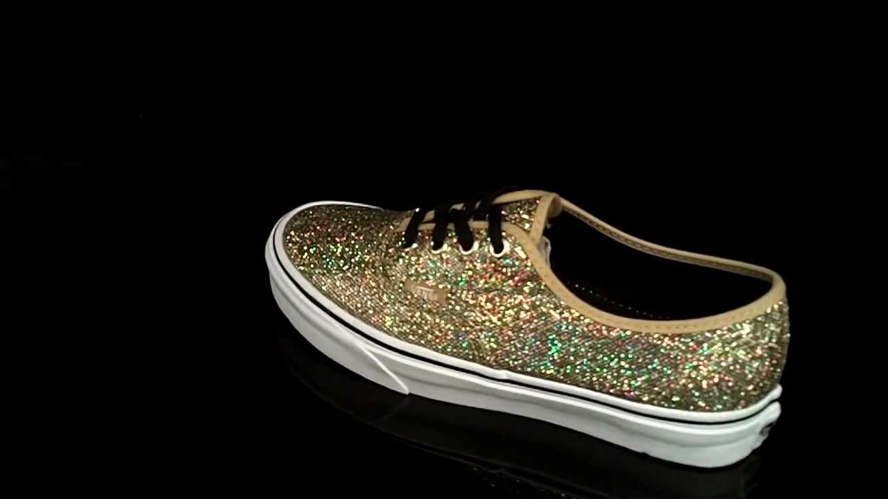 glitter vans gold