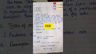 What is Ode | Ode in English Literature | Ode Example | #ode #sonnet #englishliterature #shorts