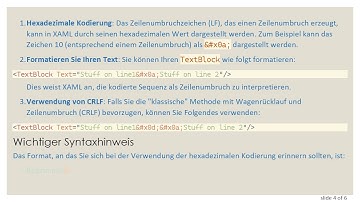 Wie man einen Zeilenumbruch in String-Attributen von XAML TextBlocks hinzufügt
