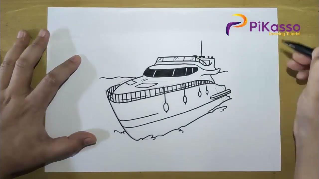 How to Draw a Yacht Easy step by step YouTube