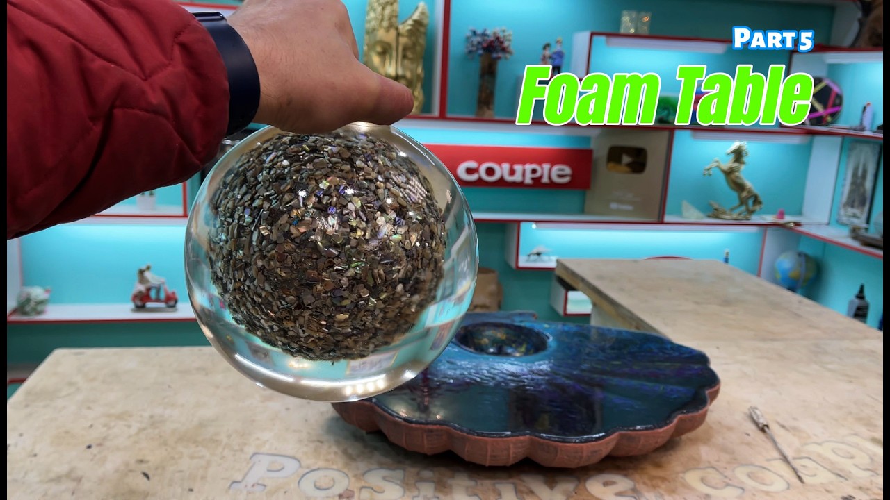 Стол из пенопласта. Часть 5. Заливаем сферу из эпоксидной смолы для столешницы