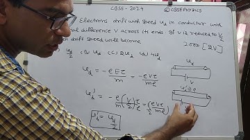Electrons drift with speed vd in a conductor with potential difference V across its ends. If V is