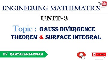 Gauss Divergence Theorem - Vector Calculus | in tamil |
