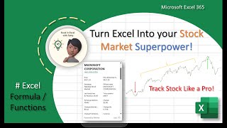 Excel Stocks Tutorial: How to Use STOCKHISTORY &amp; Data Types to Track Market Data