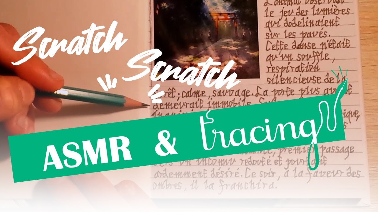 ASMR | Carnet d'écriture : la forêt,  le potit chat et le torii - (inaudible, writing sounds)