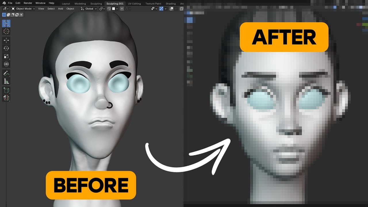 Как я исправляю свои некрасивые скульптуры в Blender