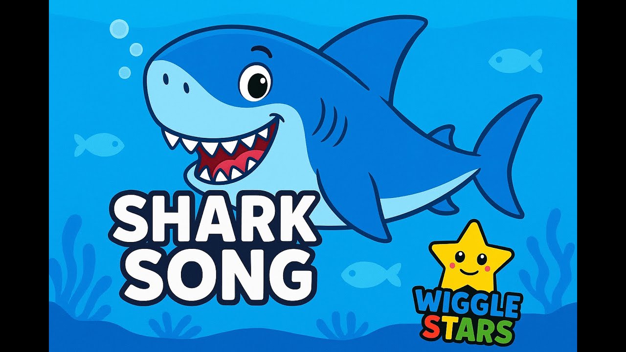 🦈 Swim Swim Little Shark | Fun Shark Song + Animation | Wiggle Stars