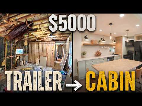 I Bought a Roach-Infested Trailer in the Woods and Turned it into This!!!