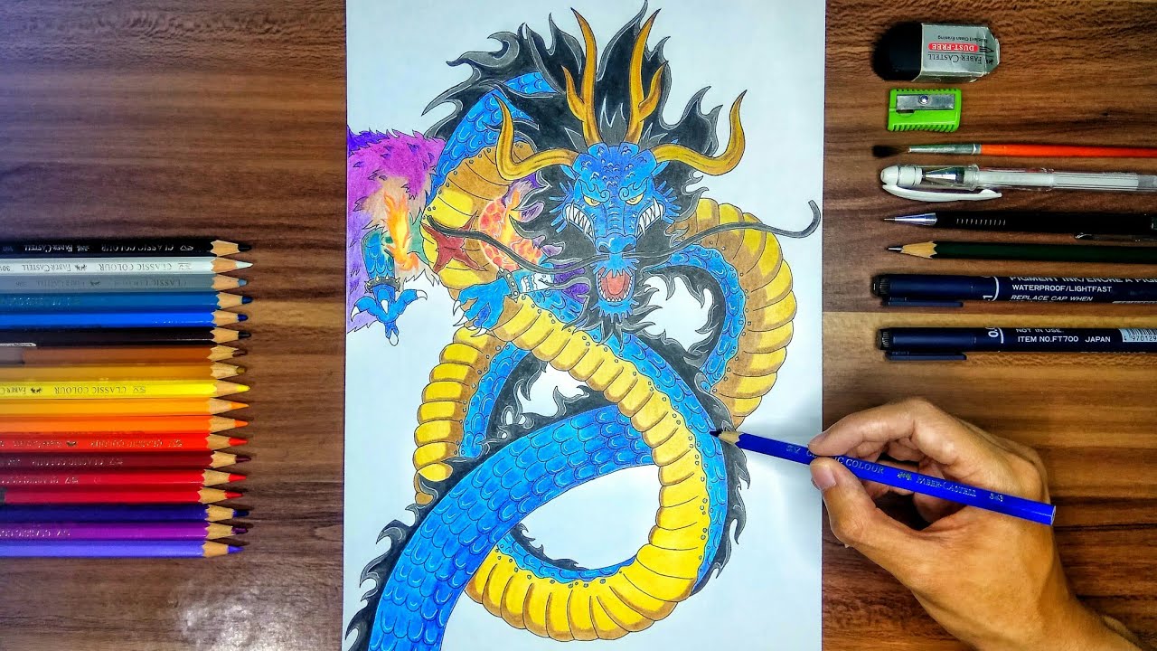 Drawing Kaido Dragon Form One Piece Youtube