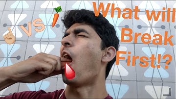 Idiot test if finger is as easy to bite through as carrot