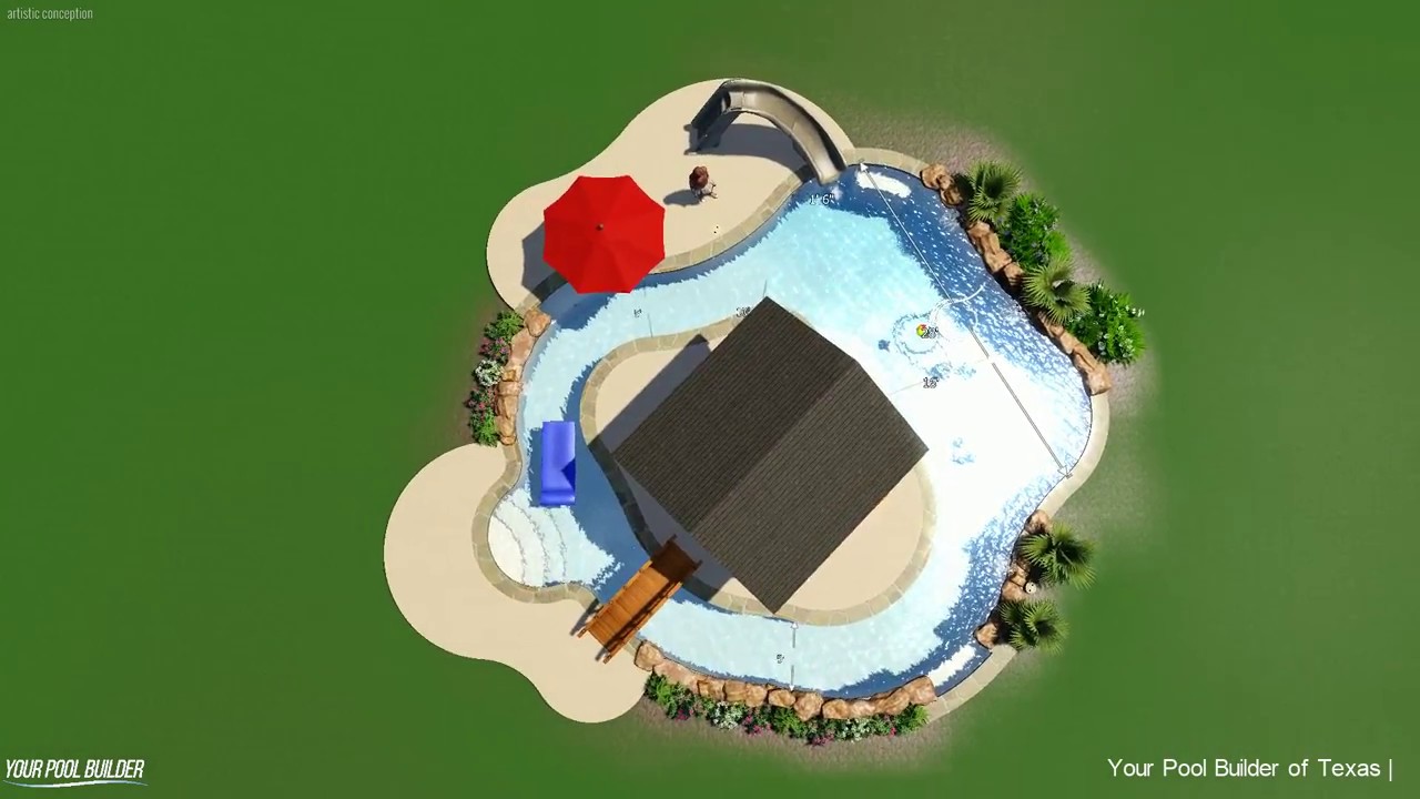 swimming pool design concept Inground lazy river pool conroe, tx 77304