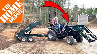 We Moved 27 TONS of Fill Dirt With A HOME DEPOT 25hp Tractor!!