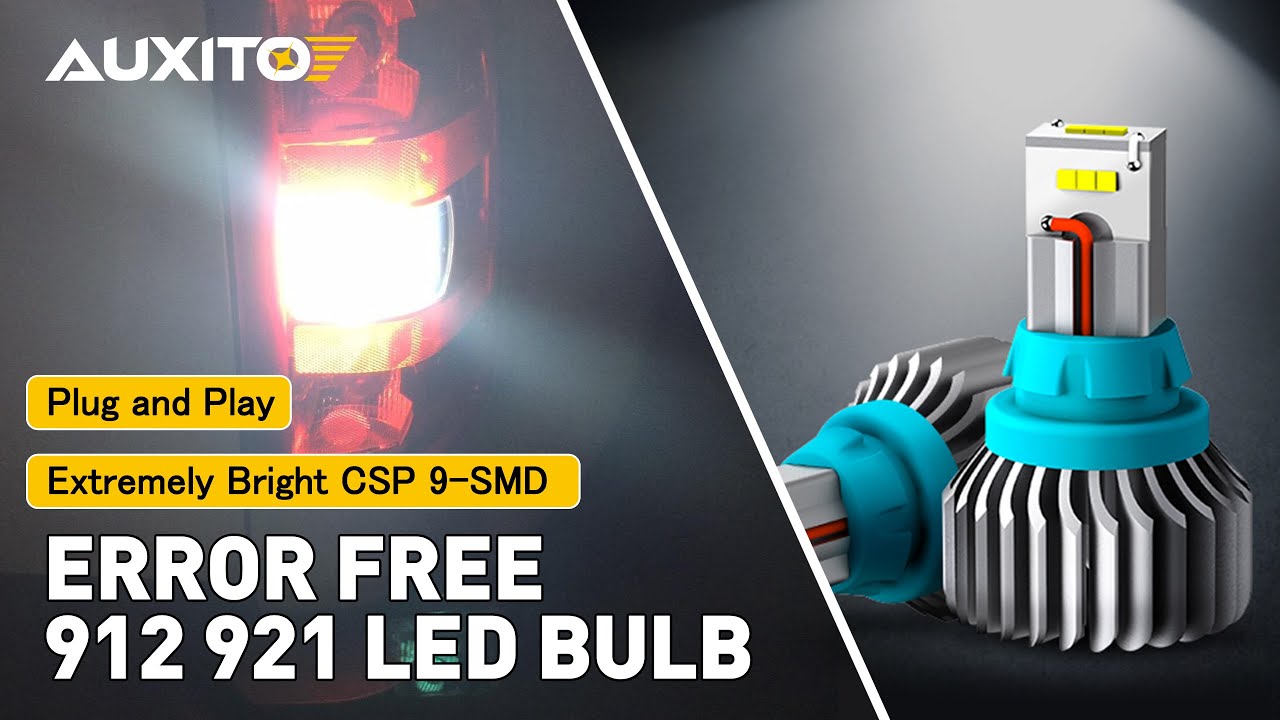 AUXITO Newest CSP 9 SMD Plug and Play for Backup Reverse Lights, Error Free 912 921 T15 LED Bulbs