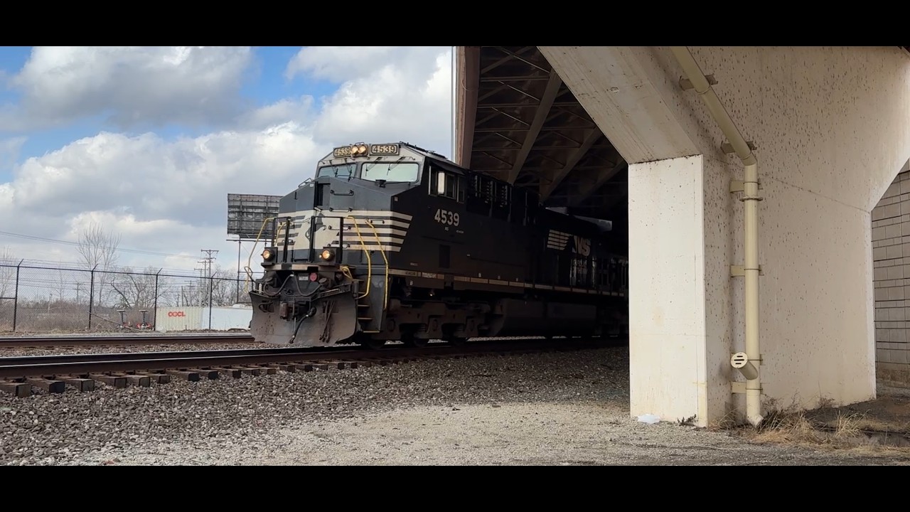 Beautiful Day Trackside as Trains Roll Below Underpass