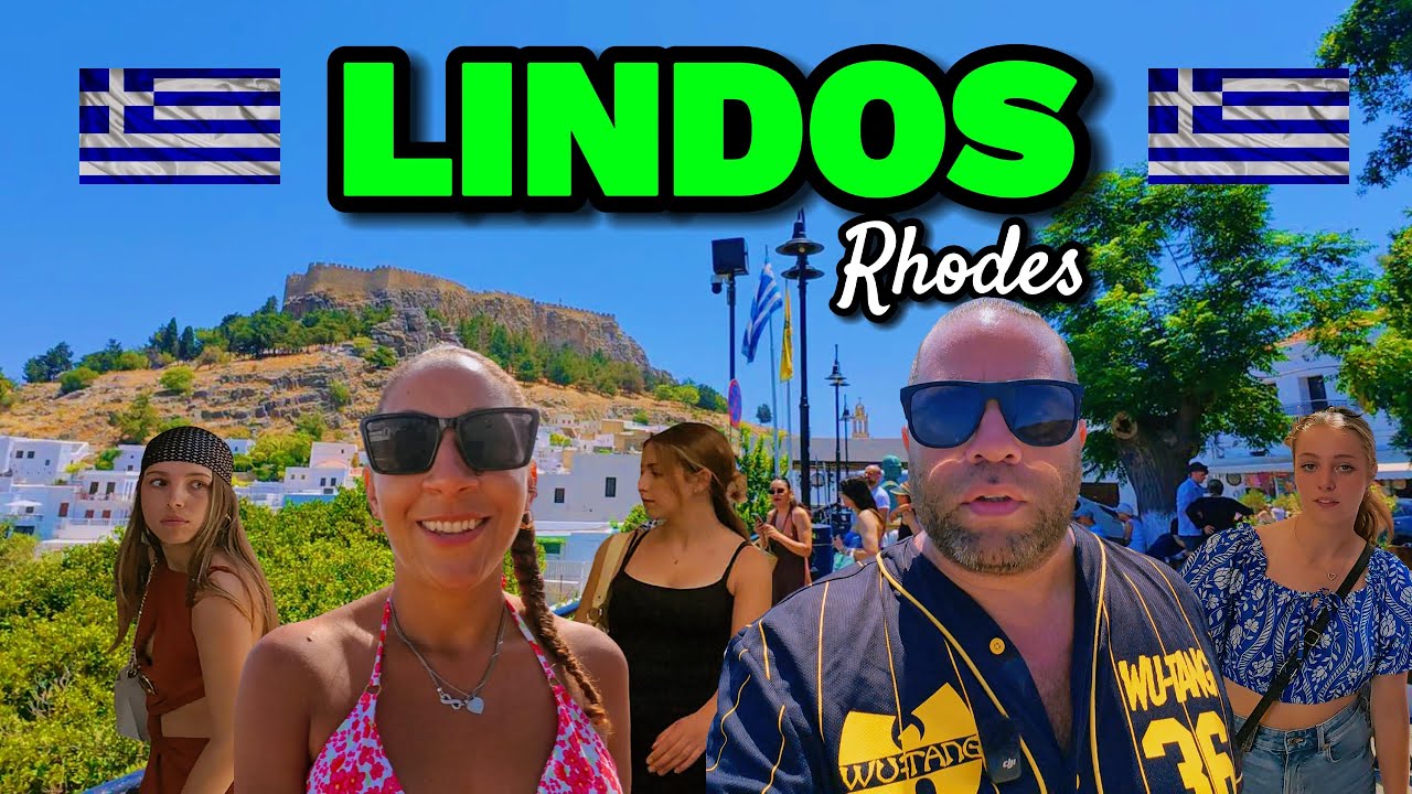 We Take A Walk Down To Lindos Rhodes Greece 2025 Bars Restaurants Shops Views