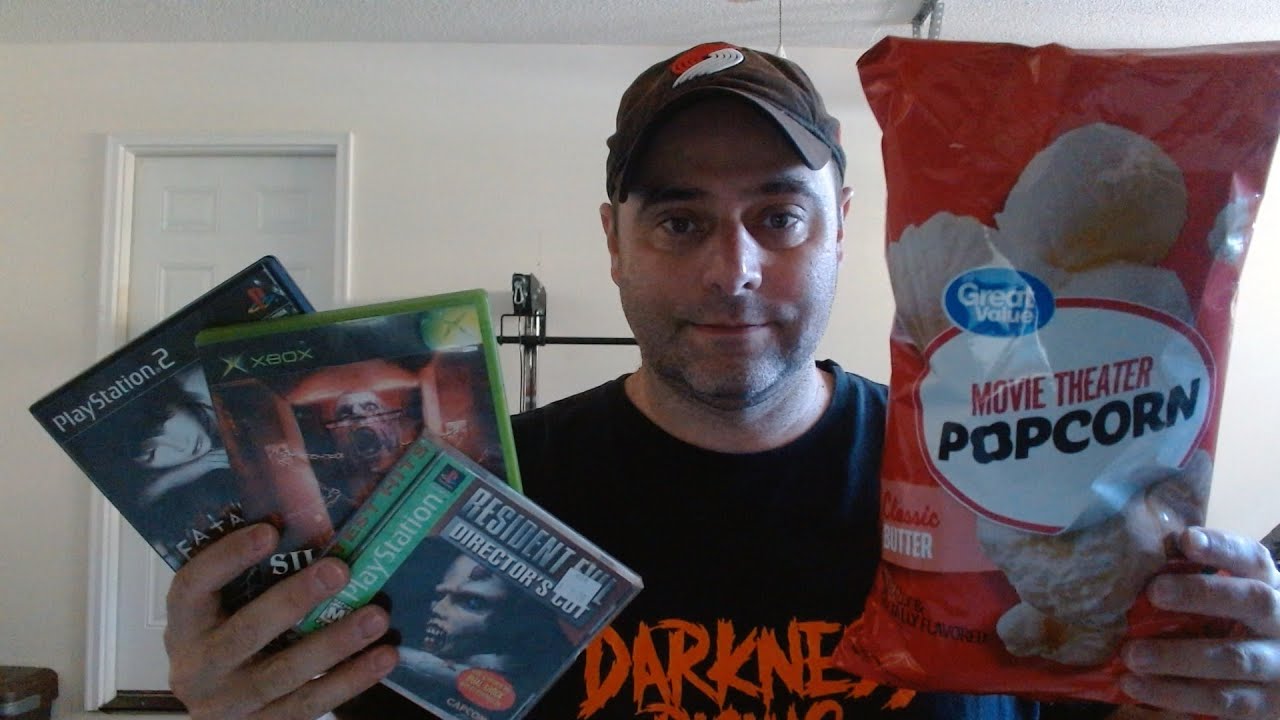 ASMR Eating Popcorn and Horror Video Games Ramble