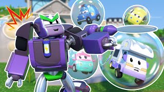 SUPER ROBOT and FIRETRUCK save cars trapped in BUBBLES! | Robot & Fire Truck Transform