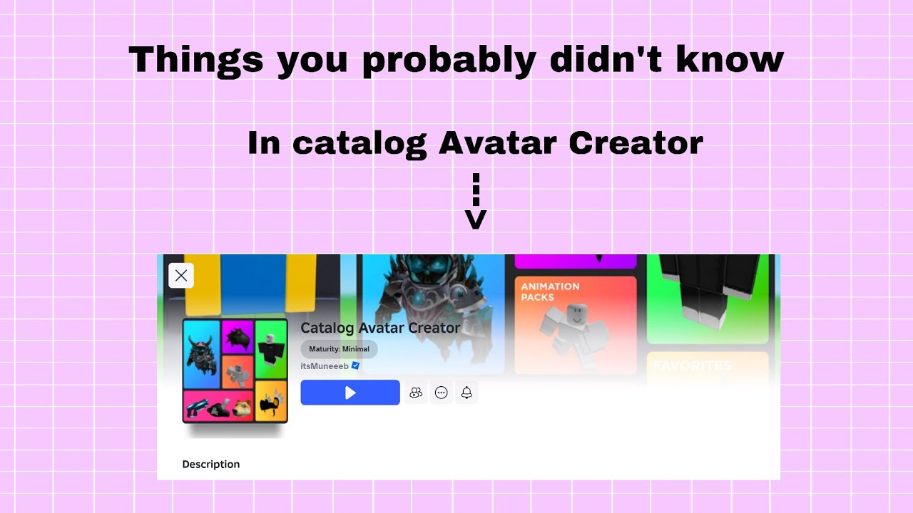 Things you probably didn’t know in catalog avatar creator - YouTube