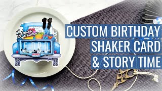 Custom Shaker Card, Story Time & Crafty Sales: Peanut's Birthday Party