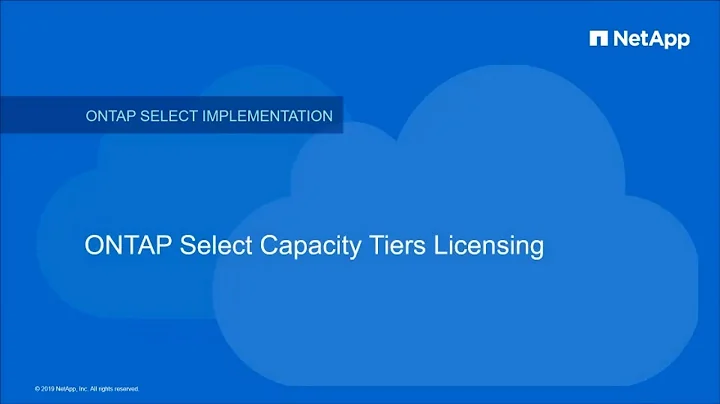 ONTAP Select Capacity Tiers Licensing