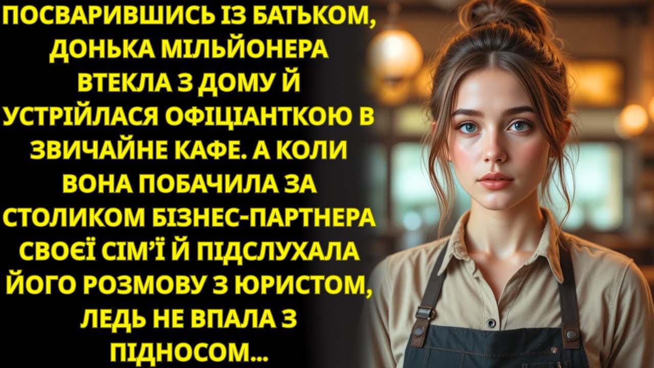 Дочка мільйонера втекла з дому і стала офіціанткою, але підслухала важливу розмову