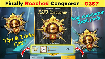 🔥Finally Reached Conqueror In C3S7 || Bgmi Conqueror Push || Solo Conqueror Tips And Tricks