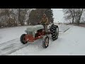 Ford 8N Plowing Snow in Blizzard