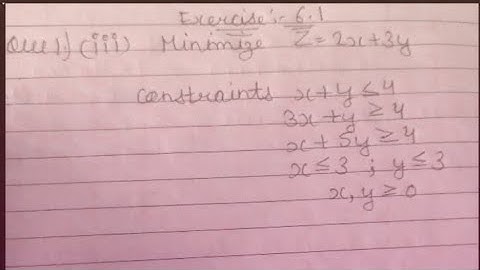 CHAPTER 6 LINEAR PROGRAMMING EXERCISE - 6.1 QUE 1 PART 3
