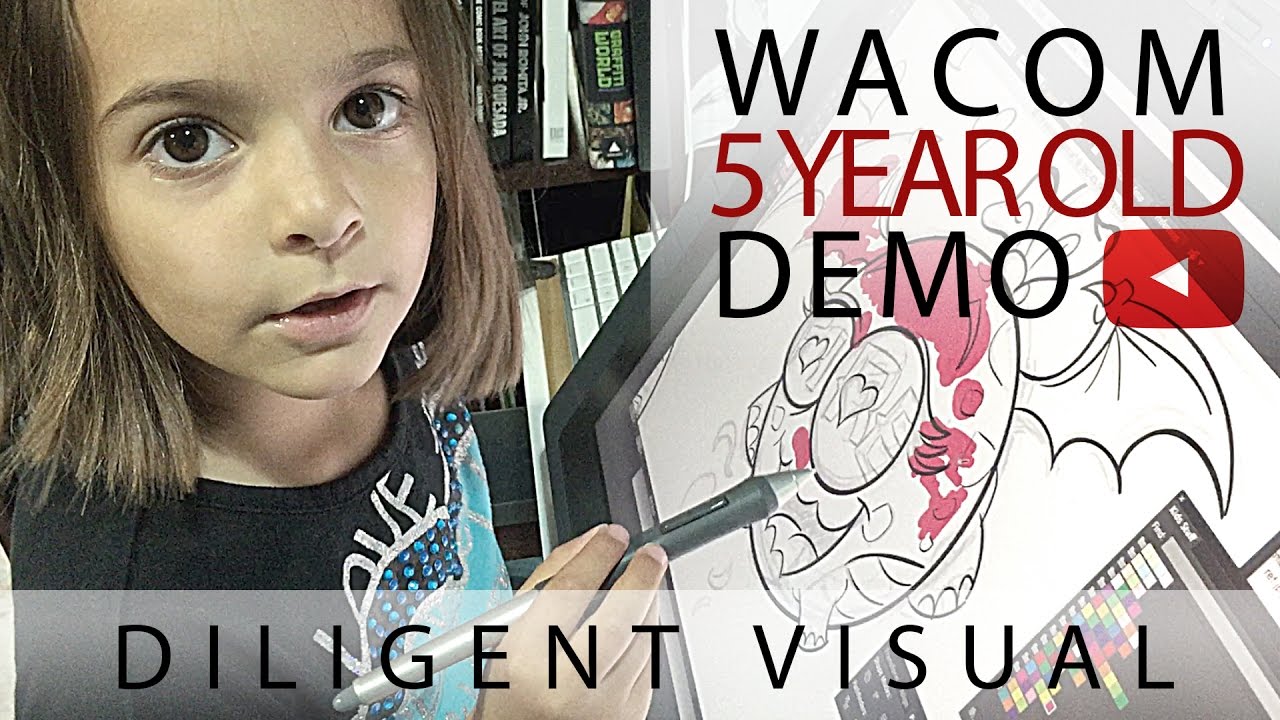 5 yr old demos Adobe Illustrator w/ Cintiq YouTube