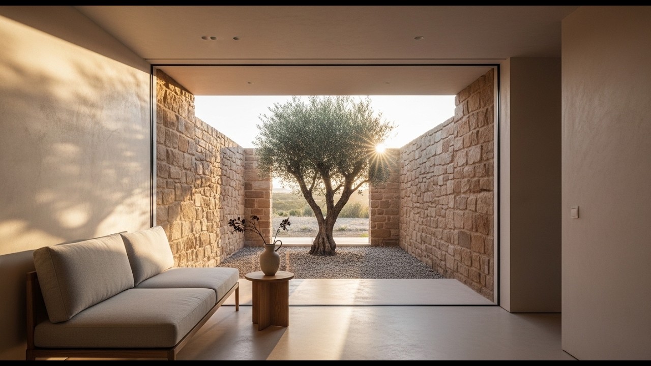 Modern Desert Brutalism Blended with Warm Minimalist Living in a Compact Sandstone Home