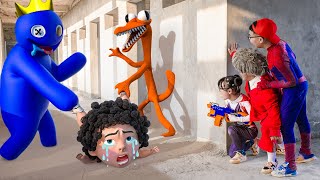 Nick & Tani EVOLUTION help Baby Miss T escape Monsterverse : Blue & Orange | Scary Teacher 3D IRL