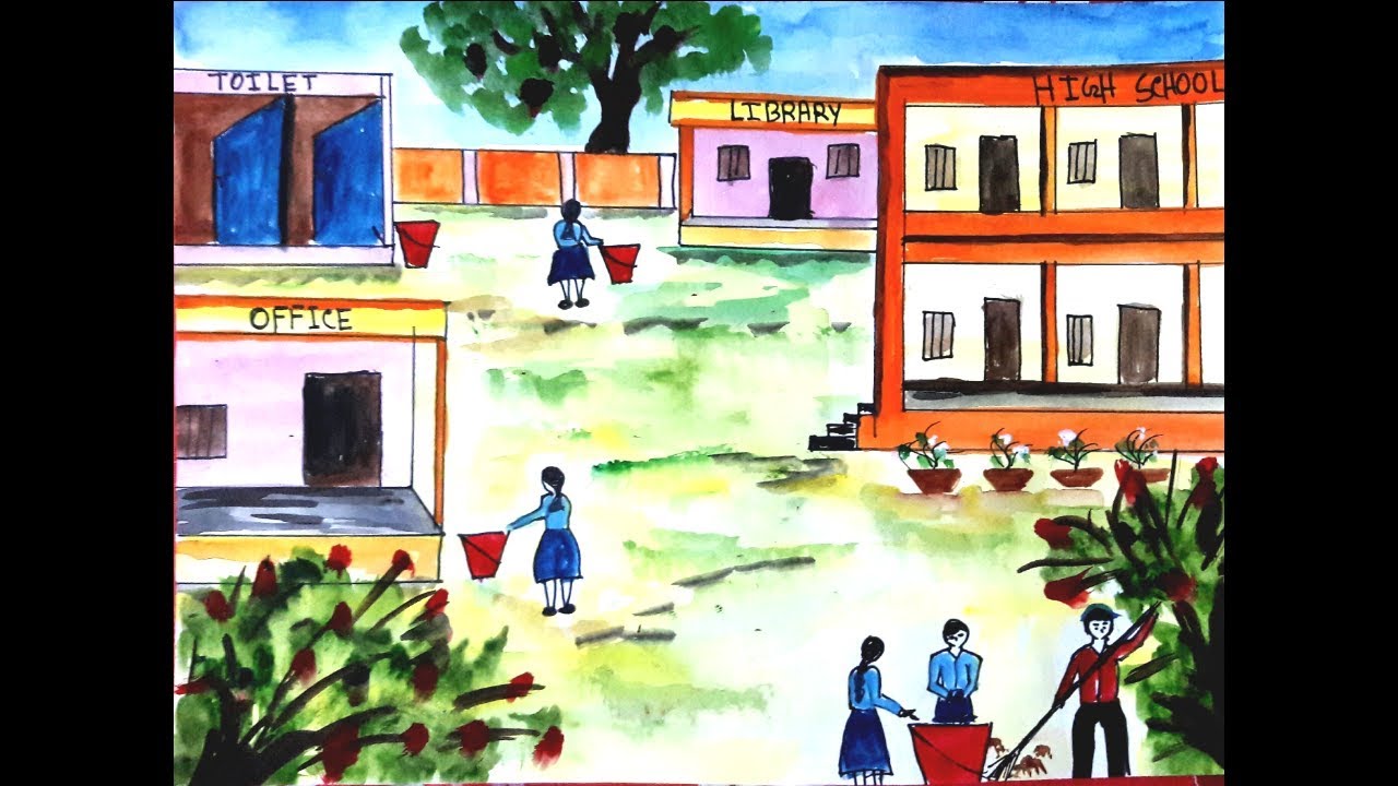 30 Swatchbharat ideas | poster drawing, drawing competition, save water  poster drawing