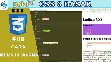 Cara Memilih Warna Pada CSS - Belajar CSS 3 Dasar #06
